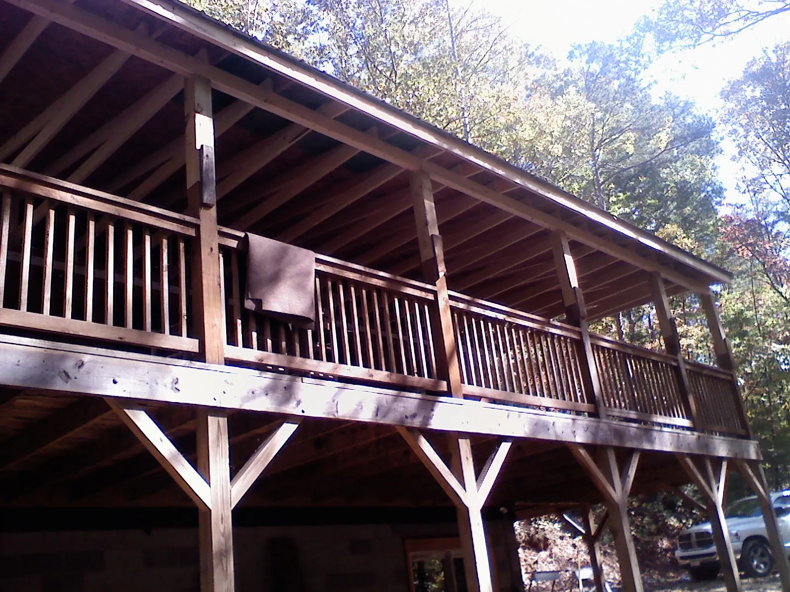 Timber framing under a new elevated porch and deck — Roof Leak Repair in Bradenton by Roofing Brothers
